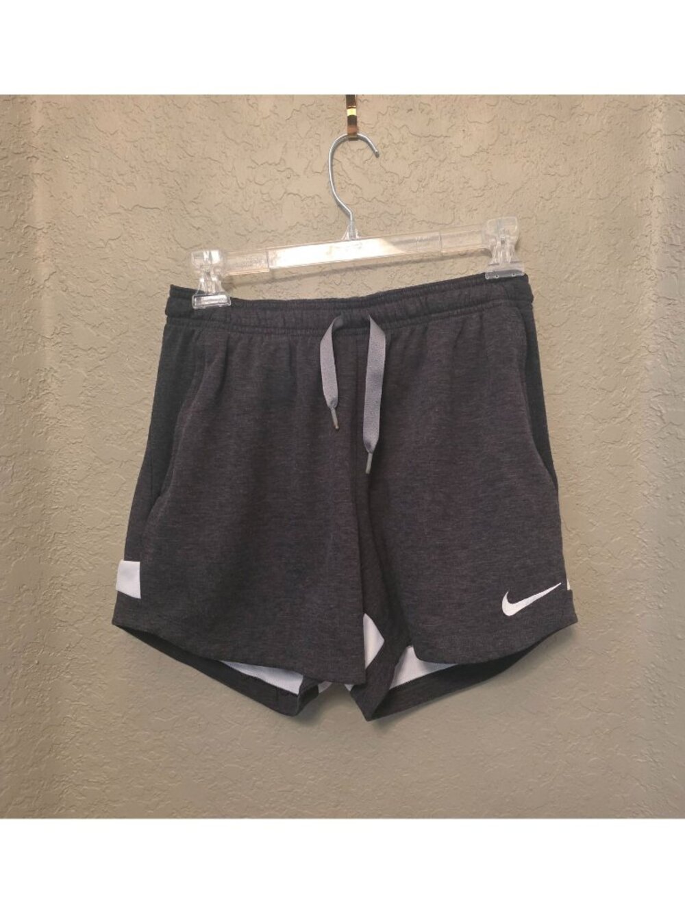 NIKE Ladies Gray White Loose Pull On Shorts S  - CW6759-011